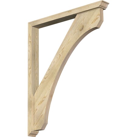 Ekena Millwork Legacy Traditional Rough Sawn Bracket w/ Offset Brace, Douglas Fir, 4"W x 36"D x 44"H BKT0402X36X44LEC01RDF